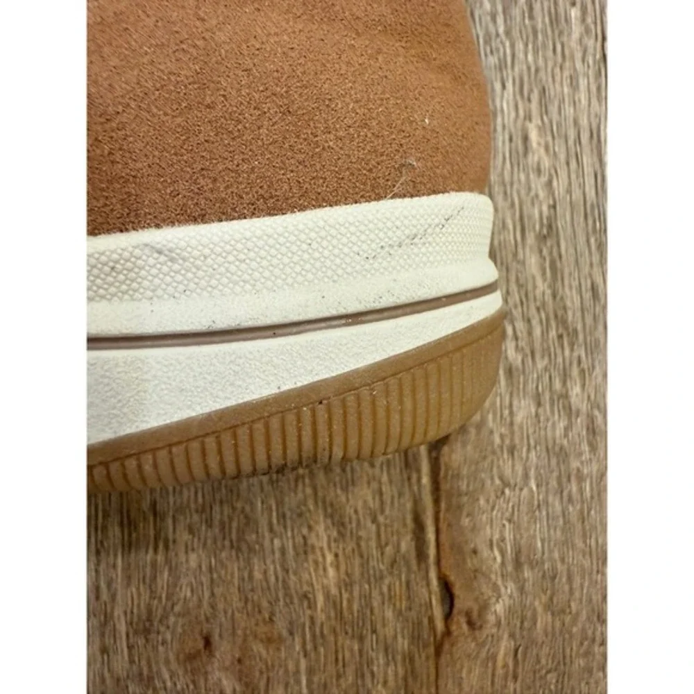 Clark's Brown Faux Suede Fur Trim‎ Ankle Boots Side Zip Size 5